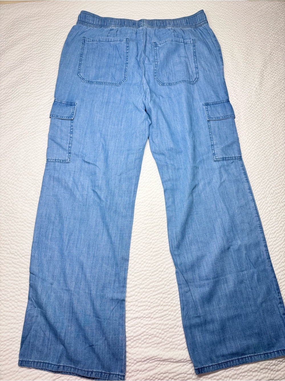 Social Standard by Sanctuary Caravan Cargo Pants XL Coastal Blue Wide Leg Lyocel - Picture 6 of 8